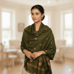 Emerald Heritage Eri Silk Shawl Muga Work