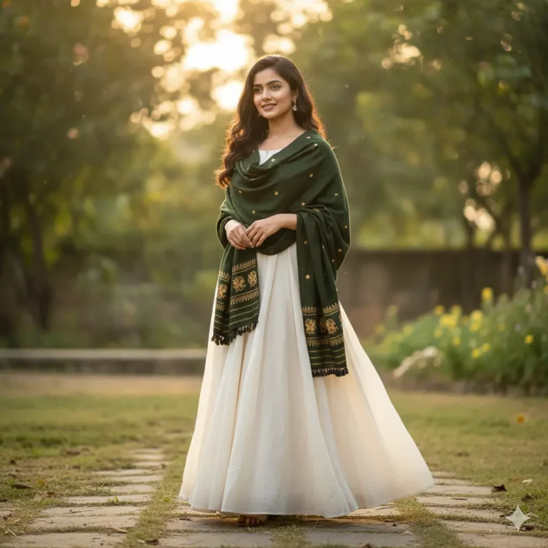 Hiraani Eri Silk Shawl Muga Work