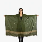 Green Gild Eri Silk Stole Muga Work