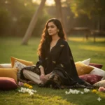 Rhino Noir Eri Silk Stole Muga Work