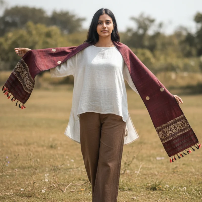 Rustic Grace Eri Silk Stole