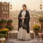 Rhino Noir Eri Silk Stole Muga Work