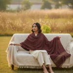 Royal Garnet Weave Eri Silk Stole