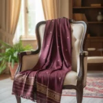 Royal Garnet Weave Eri Silk Stole