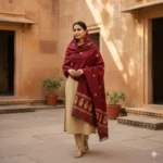 Zafira Royal Eri Silk Shawl Muga Work