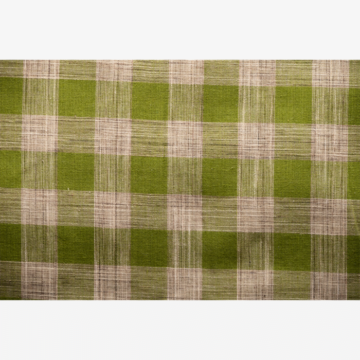 cream and green checks fabric