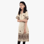 cream with maroon ladies kurti