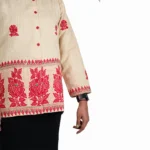 Beige with red colour ladies shirt