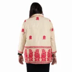 Beige with red colour ladies shirt