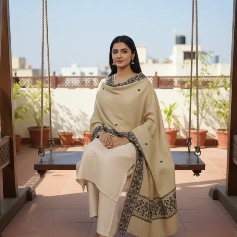 Vanya Rekha Handloom Side Border Stole