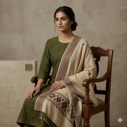 Maroon Heritage Weave Stole