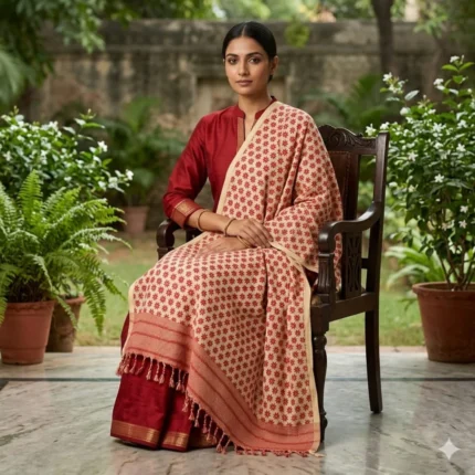 Surkh Viraasat Shawl