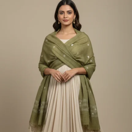 Olive Whisper Eri Stole