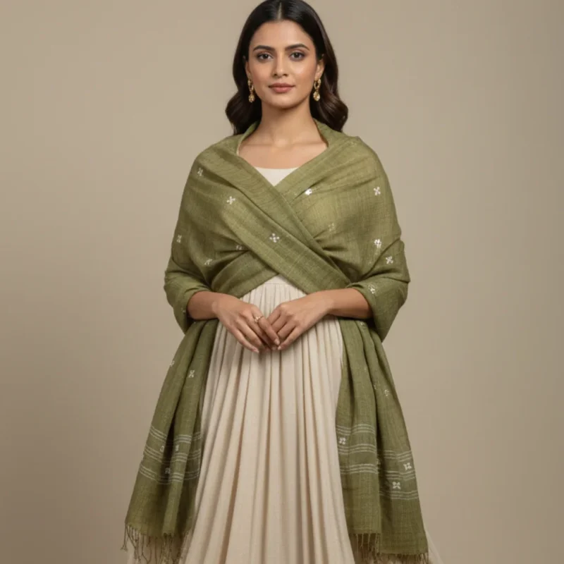 Olive Whisper Eri Stole