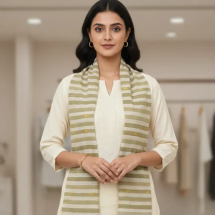 Olive Mist Eri Silk Stole