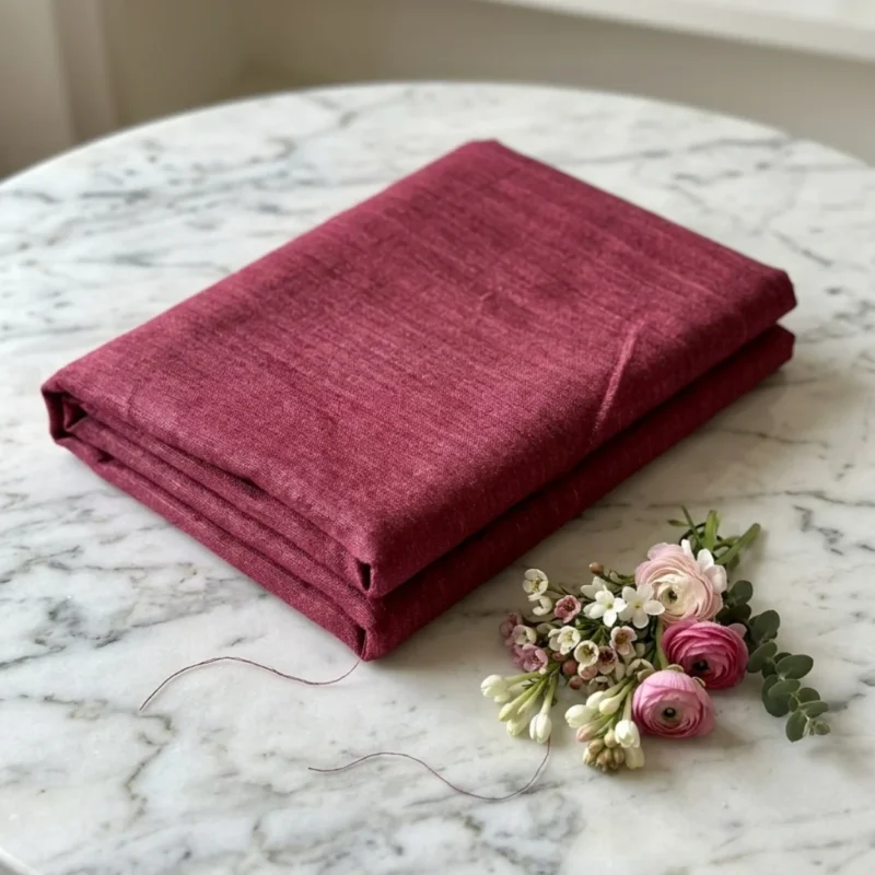 Wine Mist Eri Silk Fabric