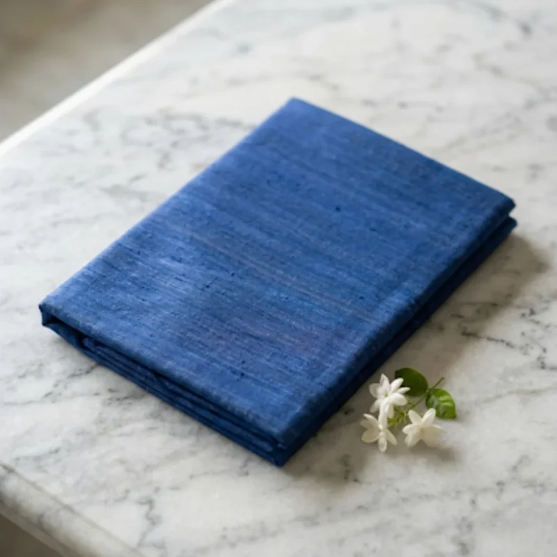 Midnight Indigo Eri Silk Fabric