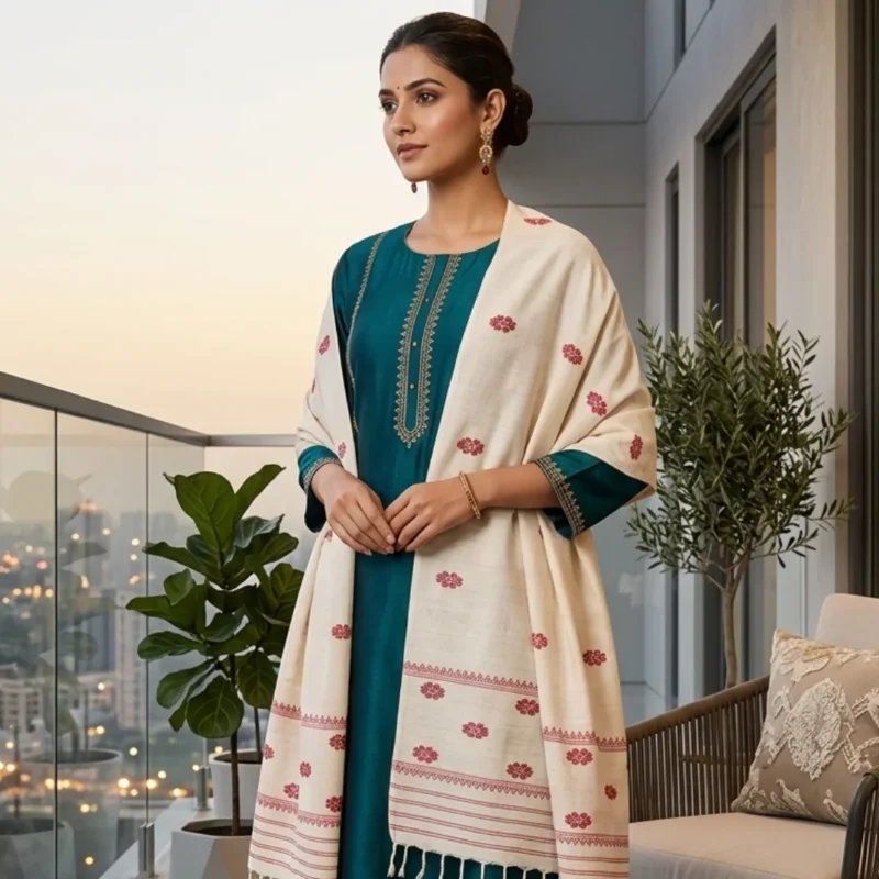 Petal Poetry Eri Silk Shawl