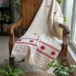 Ivory Blossom Eri Silk Shawl