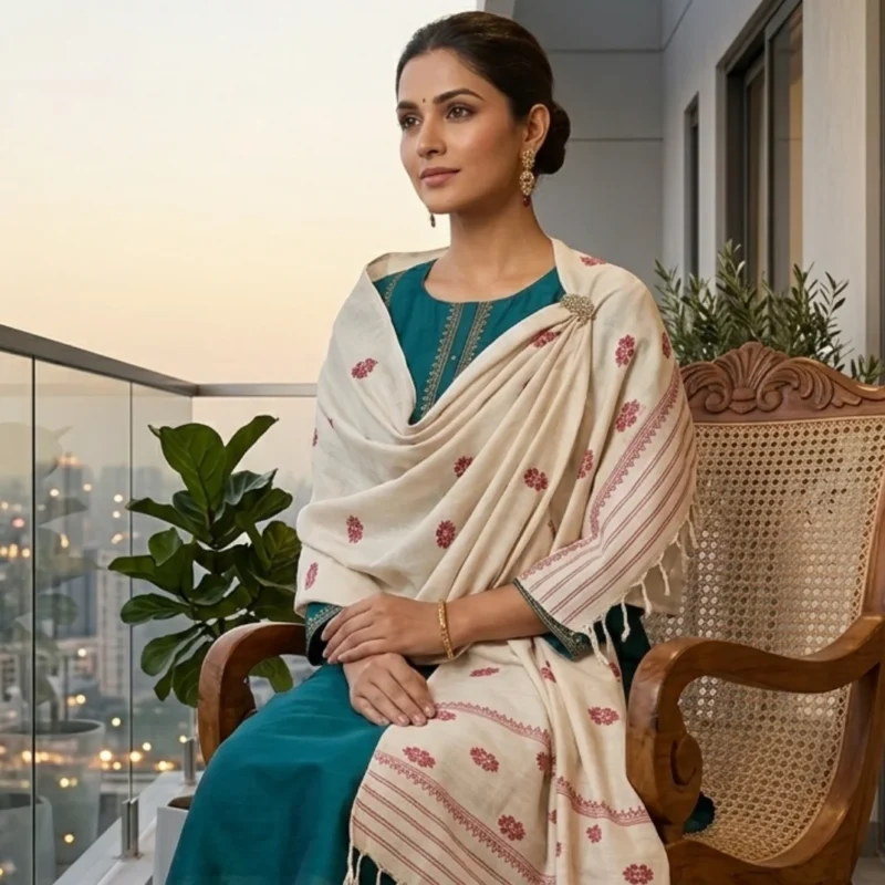 Petal Poetry Eri Silk Shawl