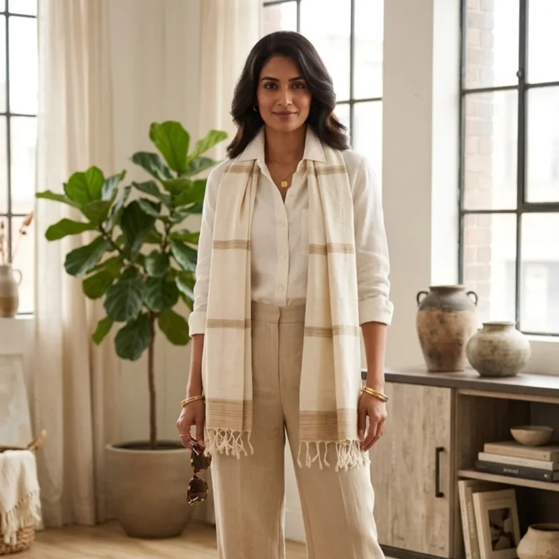 Beige Serenity Eri Silk Stole