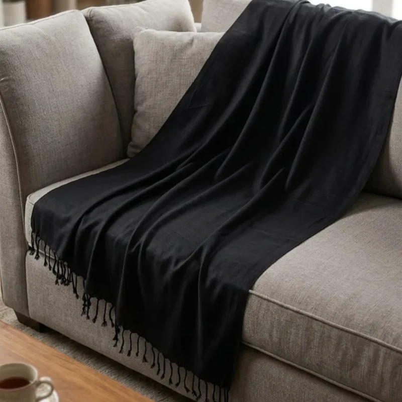 Nirvana Black Eri Silk Wrap