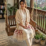 Ivory Blossom Eri Silk Shawl