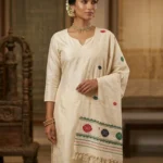 Tricolor Bloom Eri Silk Shawl