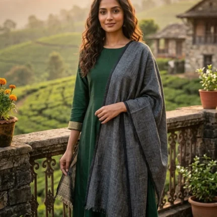 Midnight Loom Eri Silk Shawl