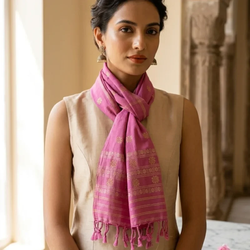 Blush Royale Handloom Stole