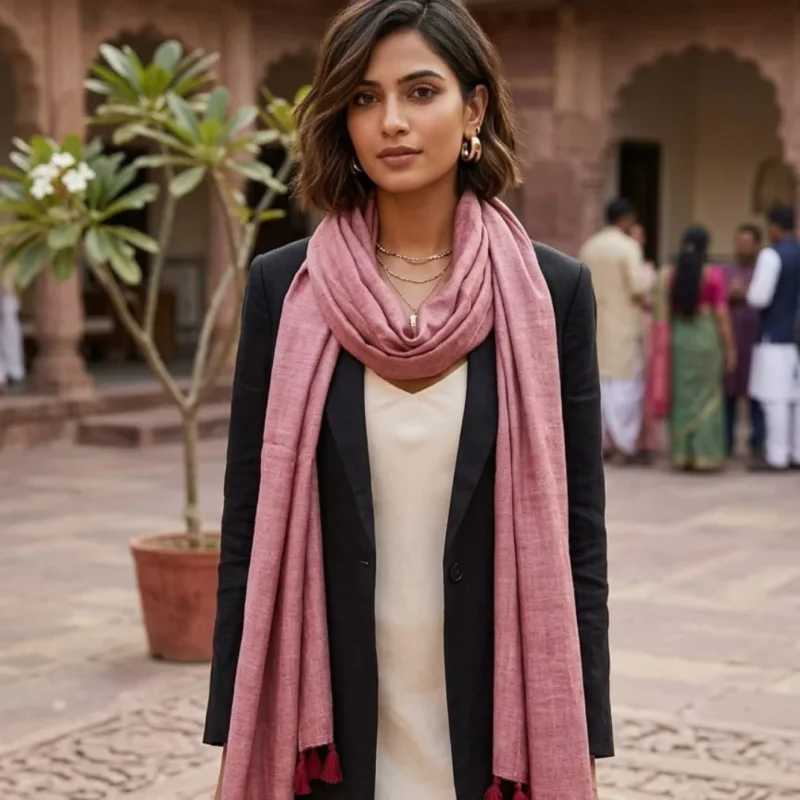 Petal Dusk Eri Silk Shawl