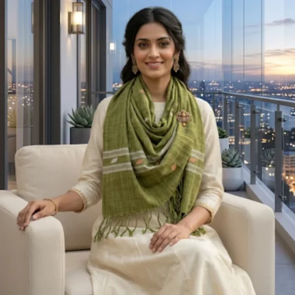 Moss Melody Eri Silk Stole