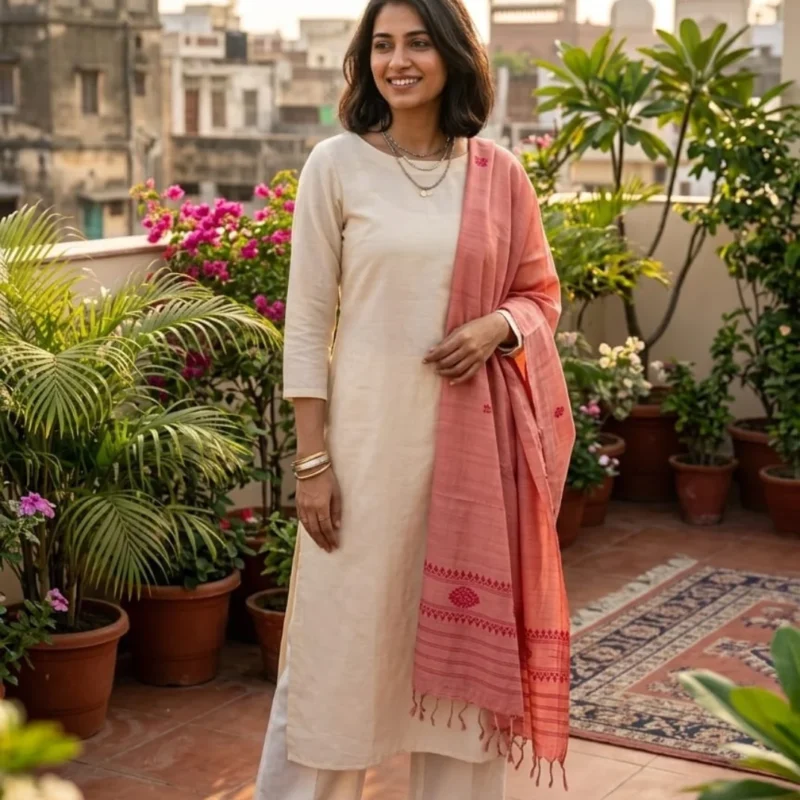 Saffron Blush Eri Silk Shawl