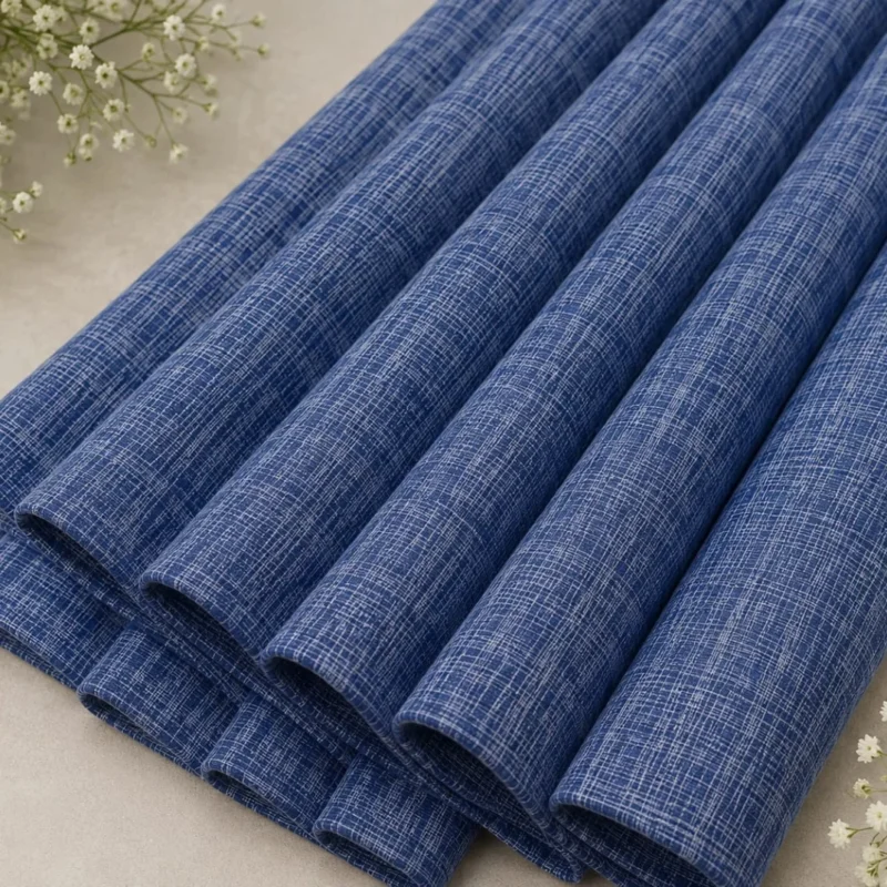 Royal Denim Weave Cotton Fabric