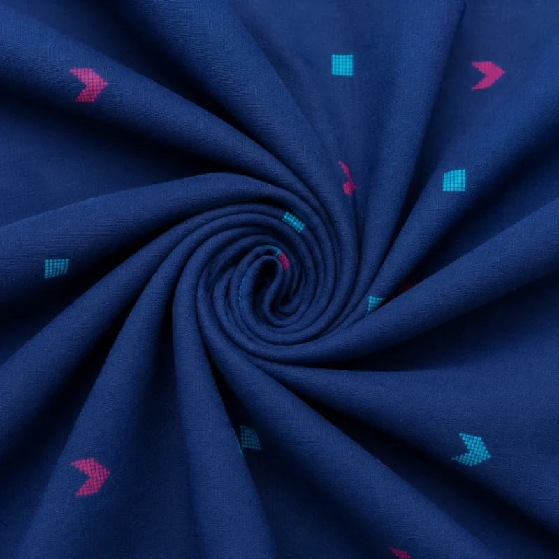 Indigo Pulse Cotton Fabric