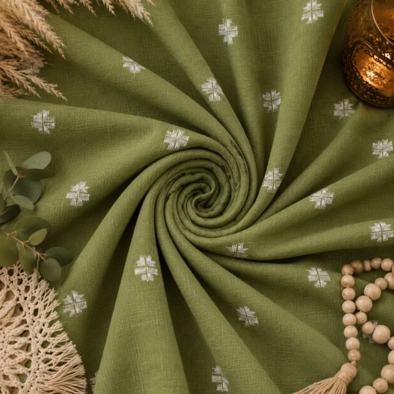 Olive Grove Elegance Cotton Fabric