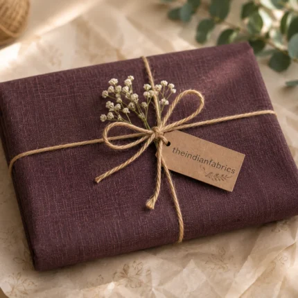 Plum Prestige Weave Cotton Fabric