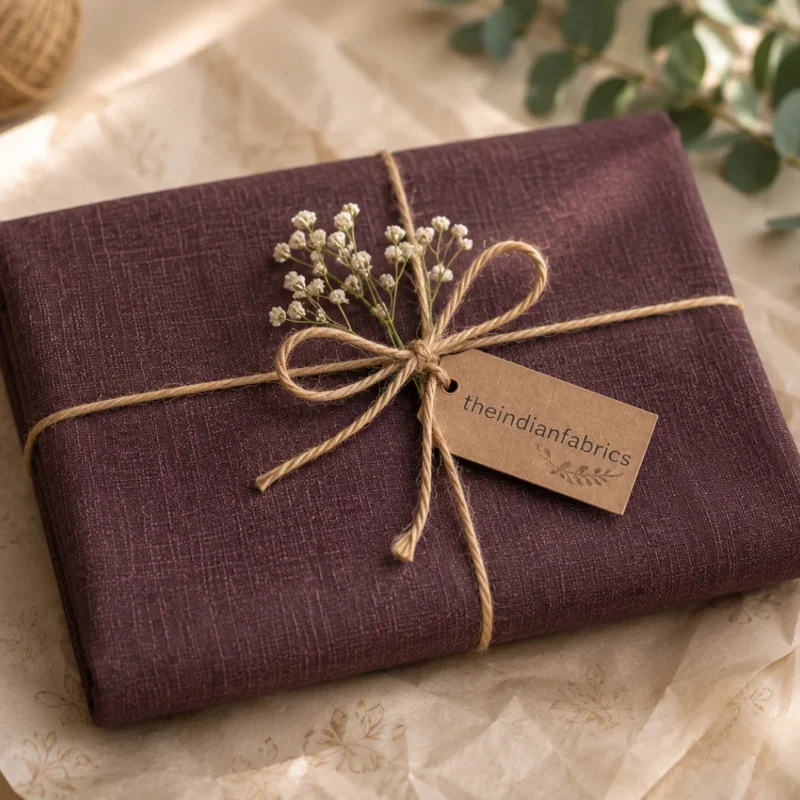Plum Prestige Weave Cotton Fabric