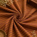 Saffron Plum Stripe Cotton Fabric