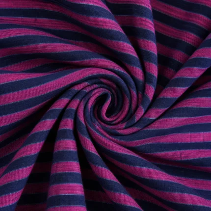 Midnight Orchid Stripe Cotton Fabric